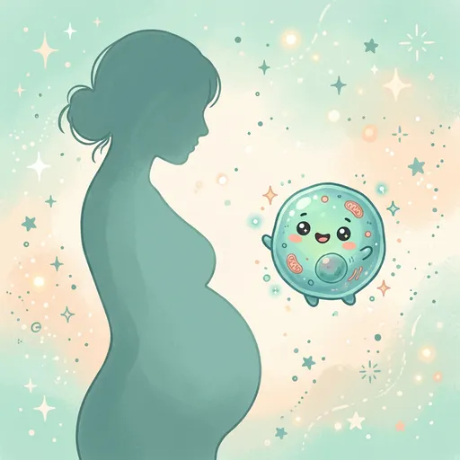 Watercolor illustration for week 3: Tiny ball of roughly 100 cells (blastocyst)