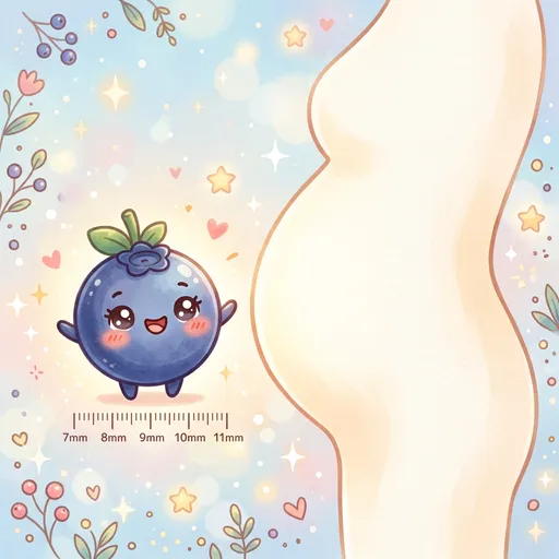 Watercolor illustration for week 7: Size of a blueberry