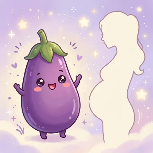 Watercolor illustration for week 28: Size of an eggplant
