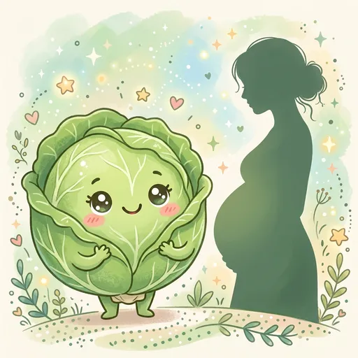 Watercolor illustration for week 30: Size of a cabbage