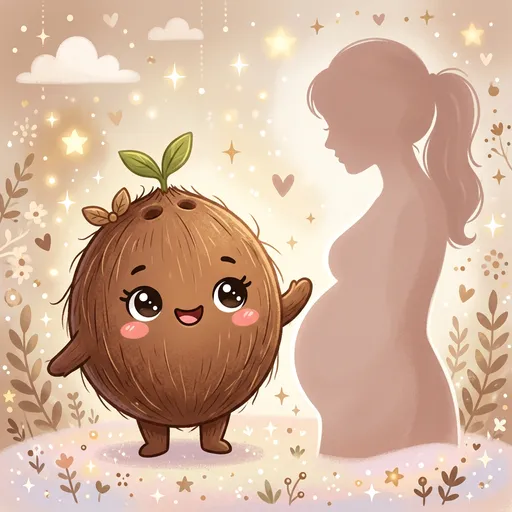 Watercolor illustration for week 31: Size of a coconut