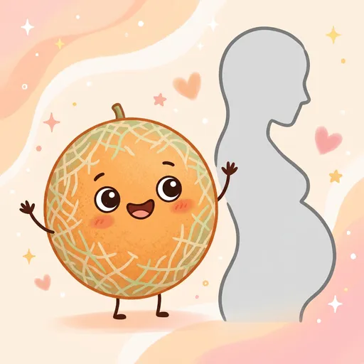 Watercolor illustration for week 34: Size of a cantaloupe